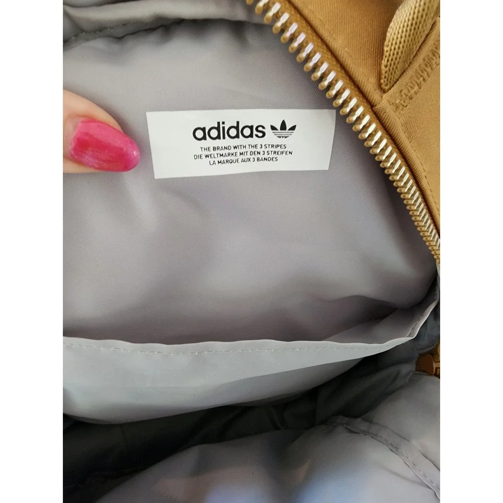 Adidas Originals ModernTrefoil Backpack Tan Canvas Gorpcore Utility Rucksack Bag